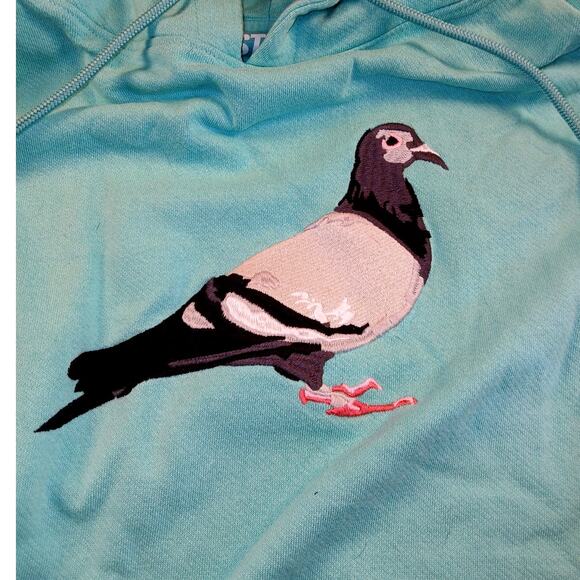Staple Designer "Pigeon Fury" Womens Mint Green Embroidered Hoodie - Size XL - Picture 2 of 4